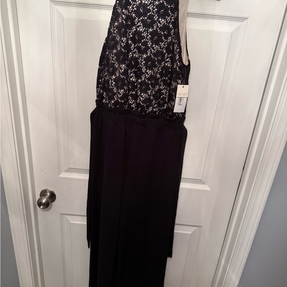 Black Lace Sleeveless Jumpsuit